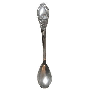 𝅺vtg Dutch Silver plate Christmas Tree Bell  Souvenir Spoon Vrede Op Aarde 4.6”